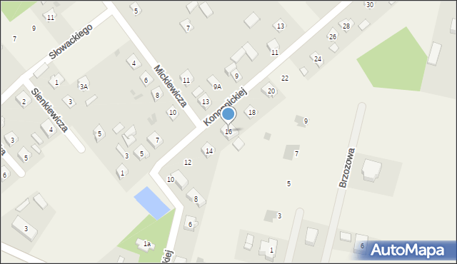 Miastków Kościelny, Konopnickiej Marii, 16, mapa Miastków Kościelny