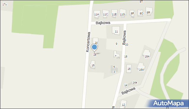 Michałówek, Koncertowa, 18, mapa Michałówek