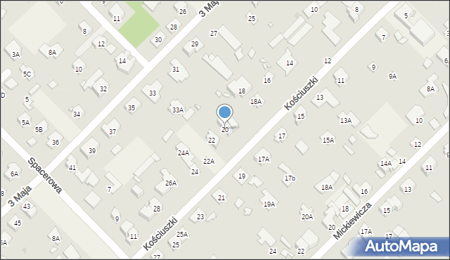 Michałowice, Kościuszki Tadeusza, gen., 20, mapa Michałowice