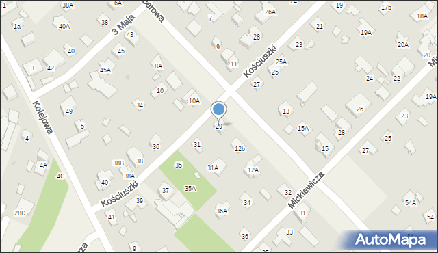 Michałowice, Kościuszki Tadeusza, gen., 29, mapa Michałowice