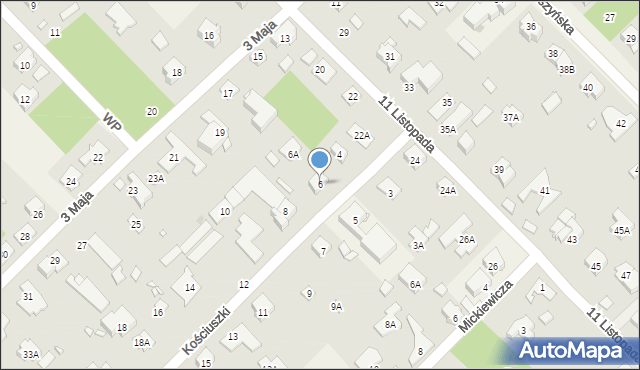 Michałowice, Kościuszki Tadeusza, gen., 6, mapa Michałowice