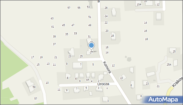 Michałowice, Komora, 27, mapa Michałowice