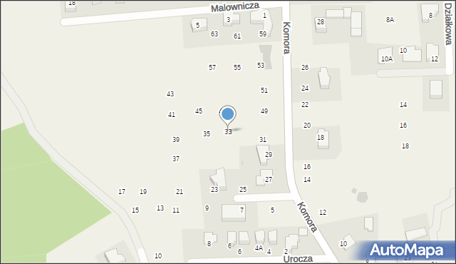 Michałowice, Komora, 33, mapa Michałowice