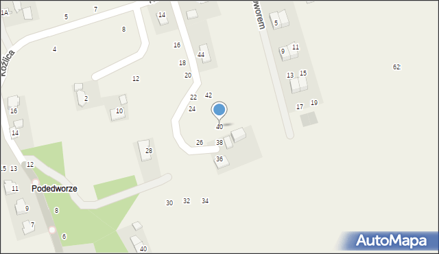 Michałowice, Koźlica, 40, mapa Michałowice