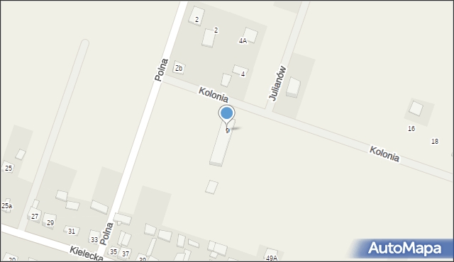 Micigózd, Kolonia, 9, mapa Micigózd