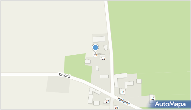 Miedzna, Kolonie, 13, mapa Miedzna