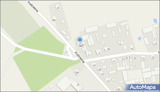 Miedzna, Kościelna, 14a, mapa Miedzna