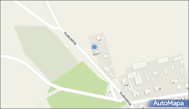 Miedzna, Kościelna, 16a, mapa Miedzna