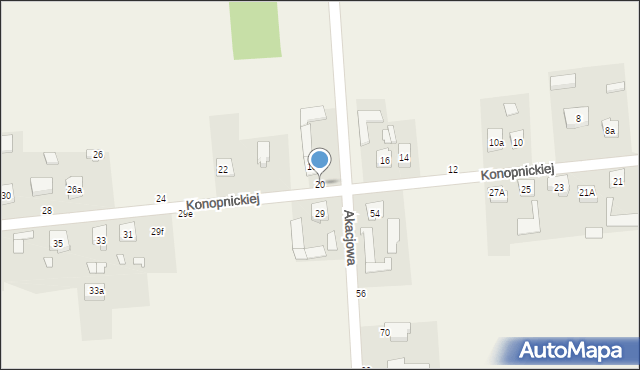 Miedźno, Konopnickiej Marii, 20, mapa Miedźno