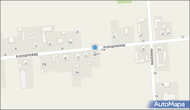 Miedźno, Konopnickiej Marii, 29f, mapa Miedźno