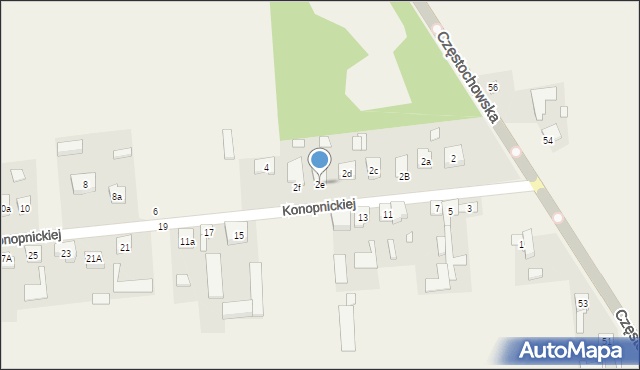 Miedźno, Konopnickiej Marii, 2e, mapa Miedźno