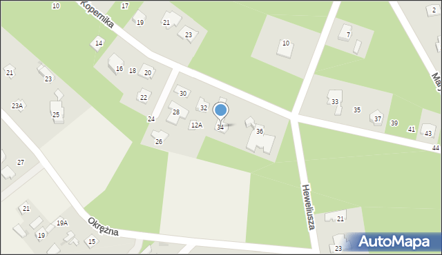 Międzyborów, Kopernika Mikołaja, 34, mapa Międzyborów
