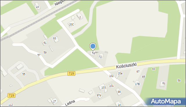 Międzyborów, Kościuszki Tadeusza, gen., 74, mapa Międzyborów