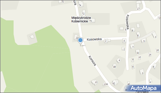 Międzybrodzie Bialskie, Koniora Alojzego, 21, mapa Międzybrodzie Bialskie