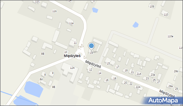 Międzyleś, Korczaka Janusza, 3, mapa Międzyleś