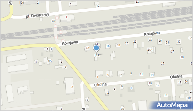 Międzyrzec Podlaski, Kolejowa, 14A, mapa Międzyrzec Podlaski