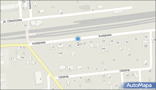 Międzyrzec Podlaski, Kolejowa, 18, mapa Międzyrzec Podlaski