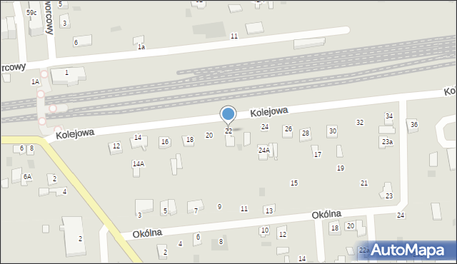 Międzyrzec Podlaski, Kolejowa, 22, mapa Międzyrzec Podlaski