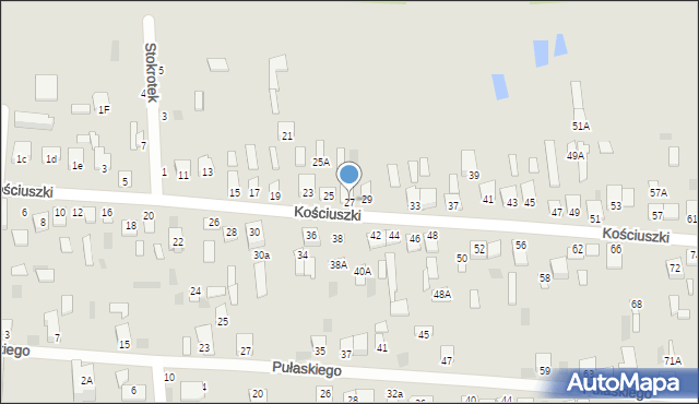 Międzyrzec Podlaski, Kościuszki Tadeusza, gen., 27, mapa Międzyrzec Podlaski