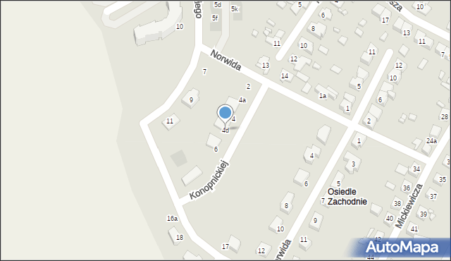 Międzyrzecz, Konopnickiej Marii, 4d, mapa Międzyrzecz