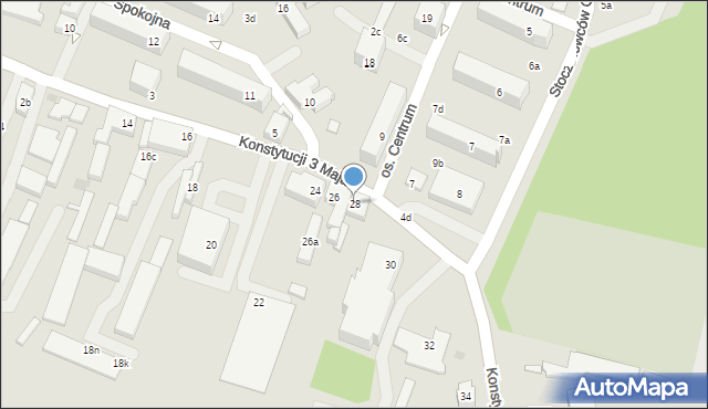 Międzyrzecz, Konstytucji 3 Maja, 28, mapa Międzyrzecz