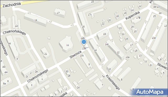 Międzyrzecz, Kopernika Mikołaja, 13b, mapa Międzyrzecz