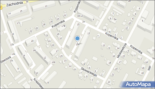 Międzyrzecz, Kopernika Mikołaja, 13d, mapa Międzyrzecz