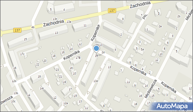 Międzyrzecz, Kopernika Mikołaja, 15, mapa Międzyrzecz