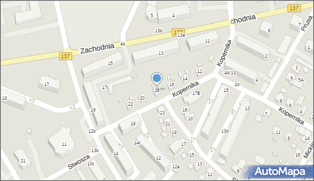 Międzyrzecz, Kopernika Mikołaja, 18, mapa Międzyrzecz