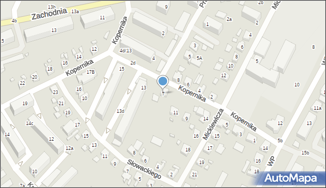 Międzyrzecz, Kopernika Mikołaja, 7, mapa Międzyrzecz