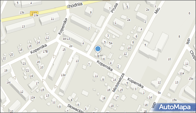 Międzyrzecz, Kopernika Mikołaja, 8, mapa Międzyrzecz