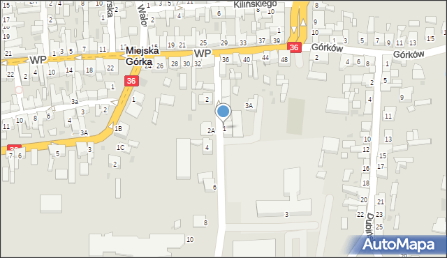 Miejska Górka, Konopnickiej Marii, 1, mapa Miejska Górka