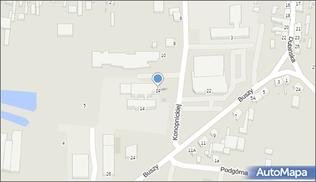 Miejska Górka, Konopnickiej Marii, 14, mapa Miejska Górka