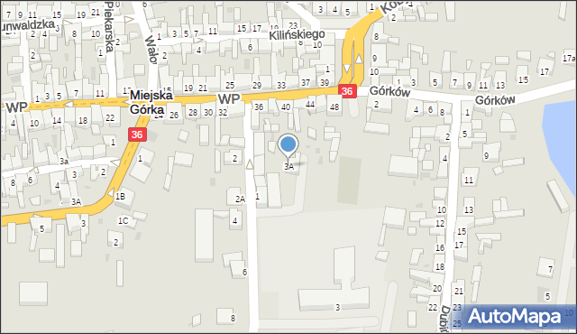 Miejska Górka, Konopnickiej Marii, 3A, mapa Miejska Górka