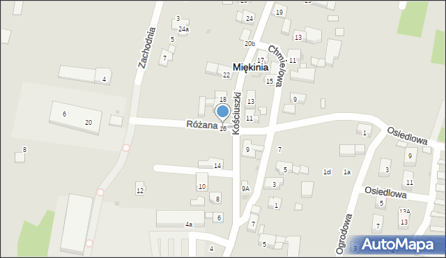 Miękinia, Kościuszki Tadeusza, gen., 16, mapa Miękinia