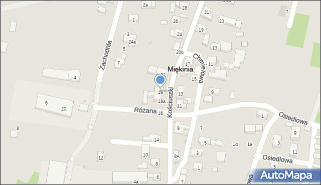 Miękinia, Kościuszki Tadeusza, gen., 18, mapa Miękinia