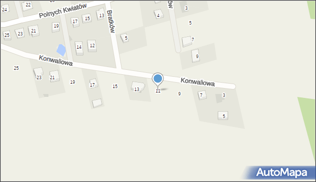 Miękoszyn, Konwaliowa, 11, mapa Miękoszyn