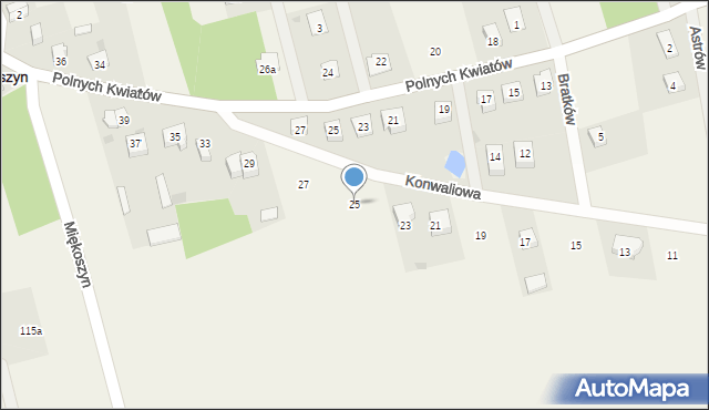 Miękoszyn, Konwaliowa, 25, mapa Miękoszyn