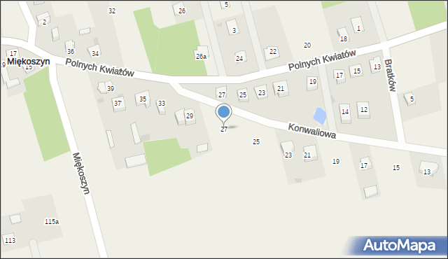 Miękoszyn, Konwaliowa, 27, mapa Miękoszyn