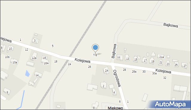 Miękowo, Kolejowa, 7-9, mapa Miękowo