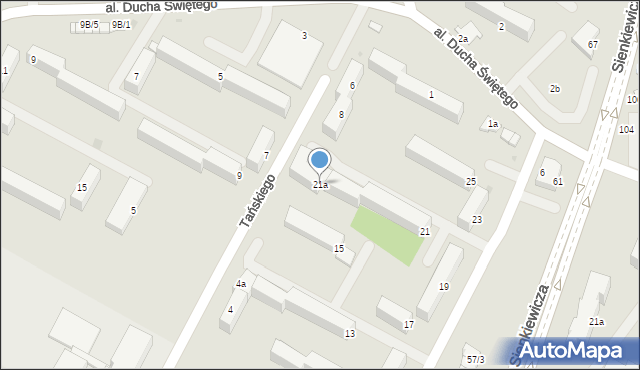 Mielec, Kocjana, 21a, mapa Mielca