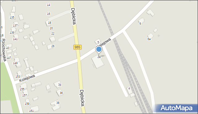 Mielec, Kolejowa, 2a, mapa Mielca
