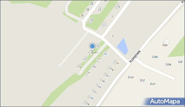 Mielec, Kolejowa, 7s, mapa Mielca