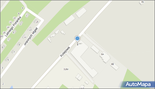 Mielec, Kolejowa, 8, mapa Mielca