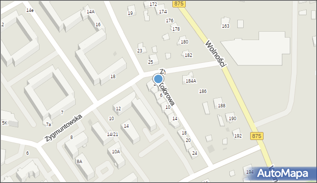 Mielec, Kolorowa, 4, mapa Mielca