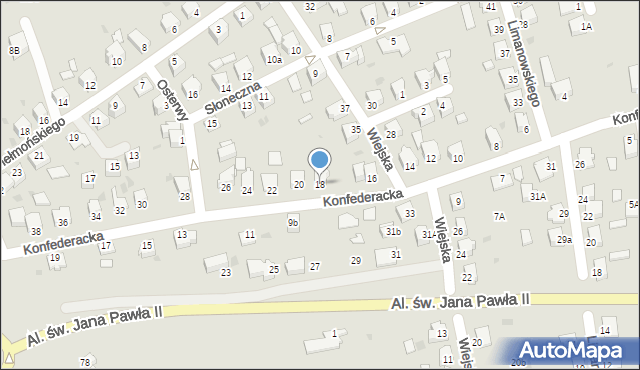 Mielec, Konfederacka, 18, mapa Mielca