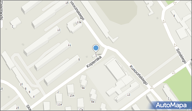 Mielec, Kopernika Mikołaja, 1, mapa Mielca