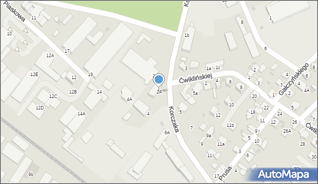 Mielec, Korczaka Janusza, 2A, mapa Mielca