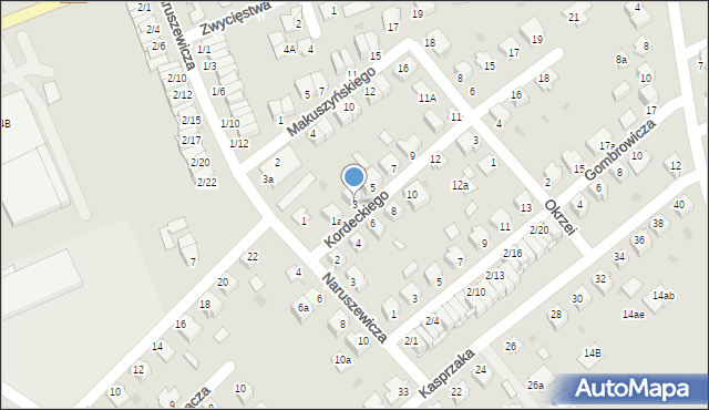 Mielec, Kordeckiego Augustyna, ks., 3, mapa Mielca