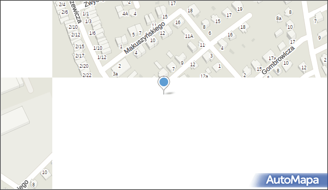 Mielec, Kordeckiego Augustyna, ks., 6, mapa Mielca